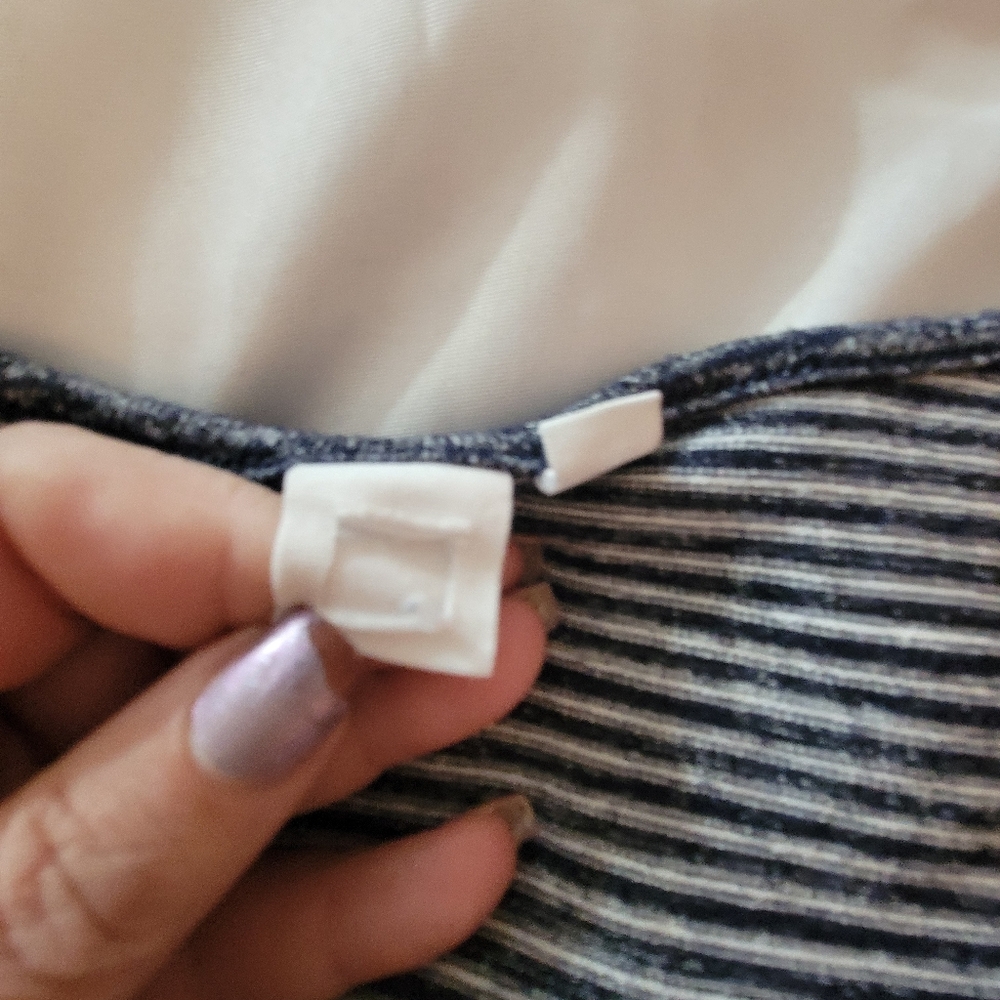 GAP LONDON Long High Low Tank, Soft, Stripes & Tie At Neckline L - Picture 5 of 9